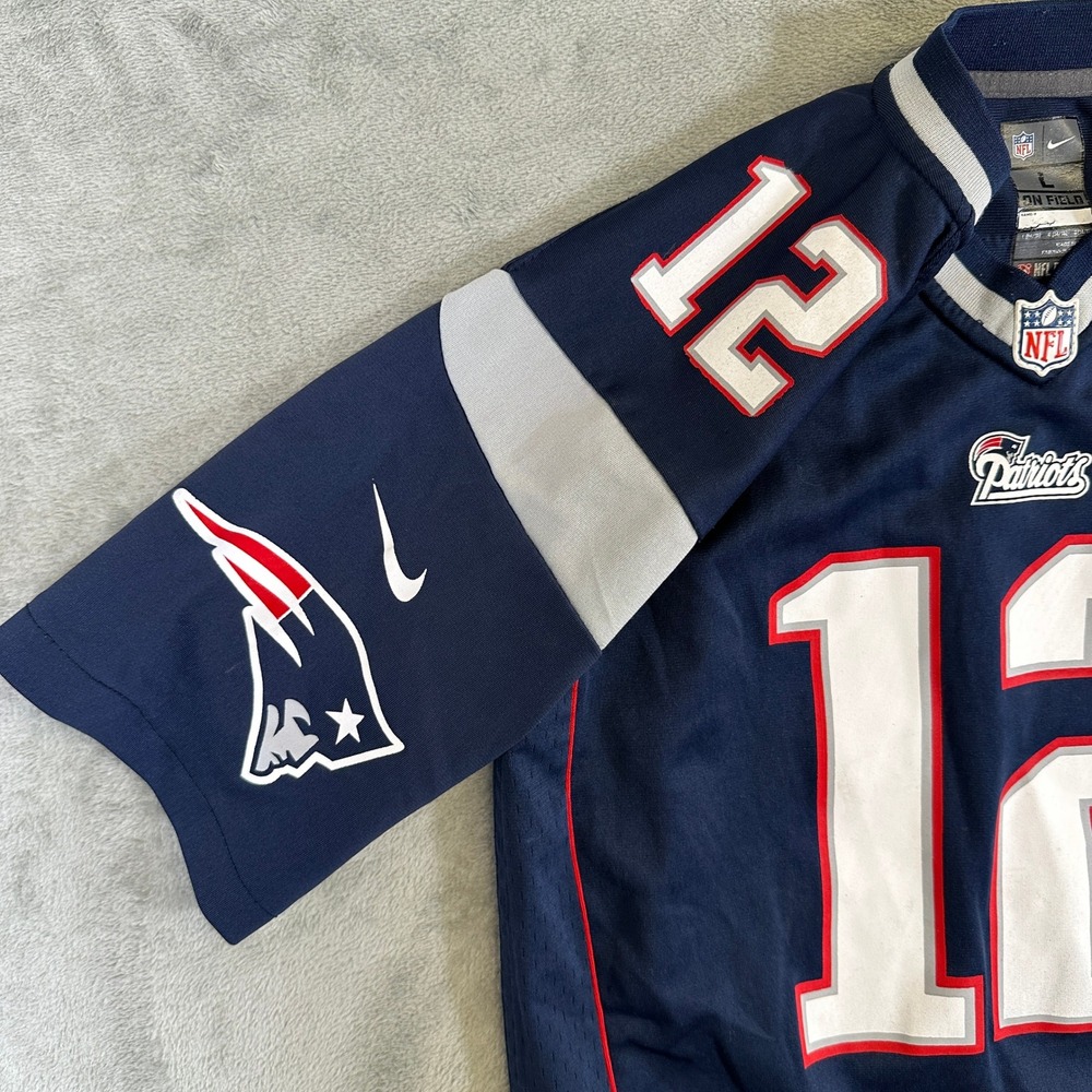 Nike New England Patriots Tom Brady 12 Navy Blue NFL Jersey Youth Large - Picture 6 of 15